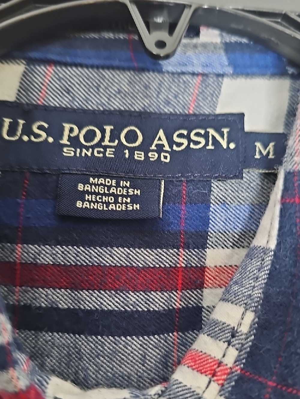 U.S. Polo Assn. Navy, White and Red Plaid Button-Down Shirt - Picture 3 of 3